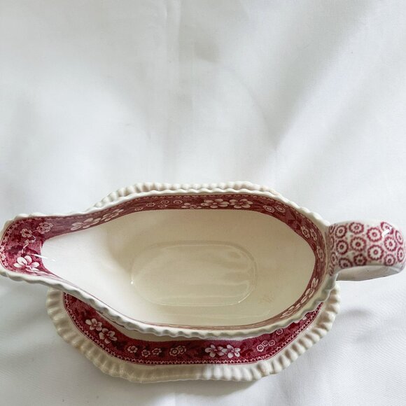 Copeland Spode Tower Vintage Gravy Boat with Attached Saucer - Picture 5 of 12